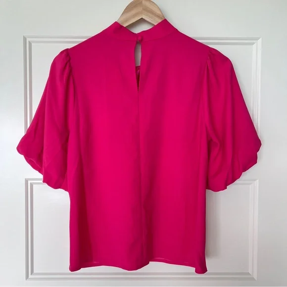NWT Loft High Neck Twist Bubble Sleeve Blouse - XS - Picture 4 of 8